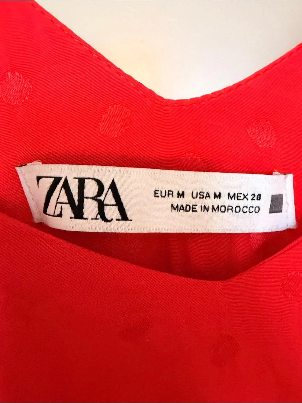 Zara Red High-Low Slip Dress with Ruffle Slit - Picture 6 of 7